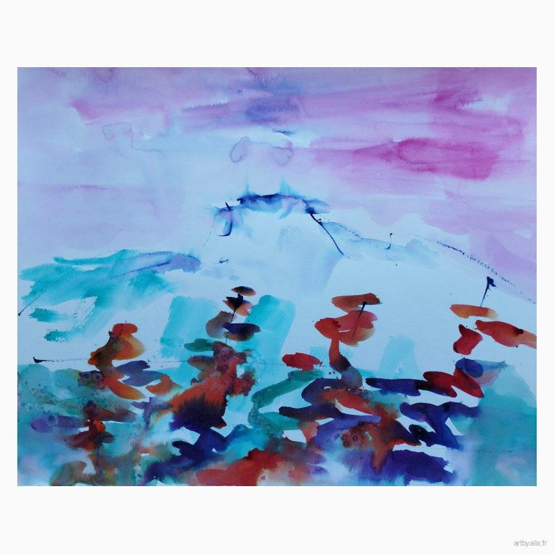 Vignes 5 - Encre aquarellées